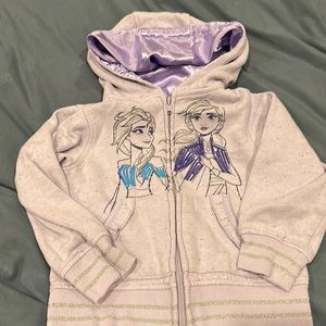 Toddler girl cotton zip frozen theme sweat jacket